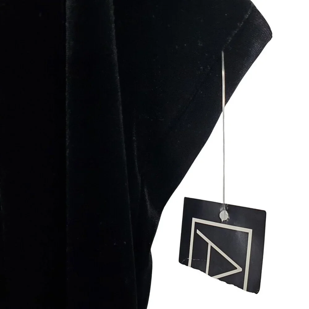 Alex Evenings Size 12 Dress Slip Gown Velvet Spaghetti Strap Evening Back Slit - Picture 5 of 15